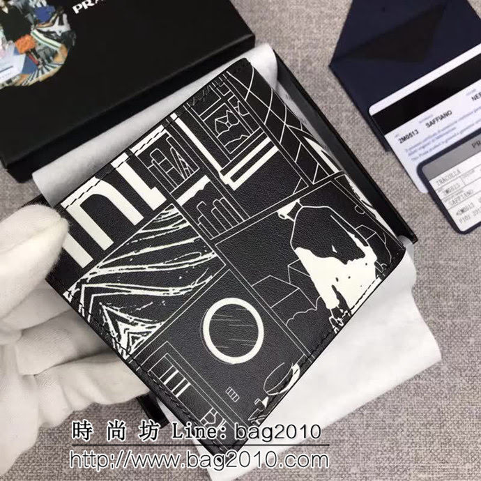 PRADA普拉達 官網同步 2018最新漫畫印象系列 男士卡片夾 2M0513 DD1442